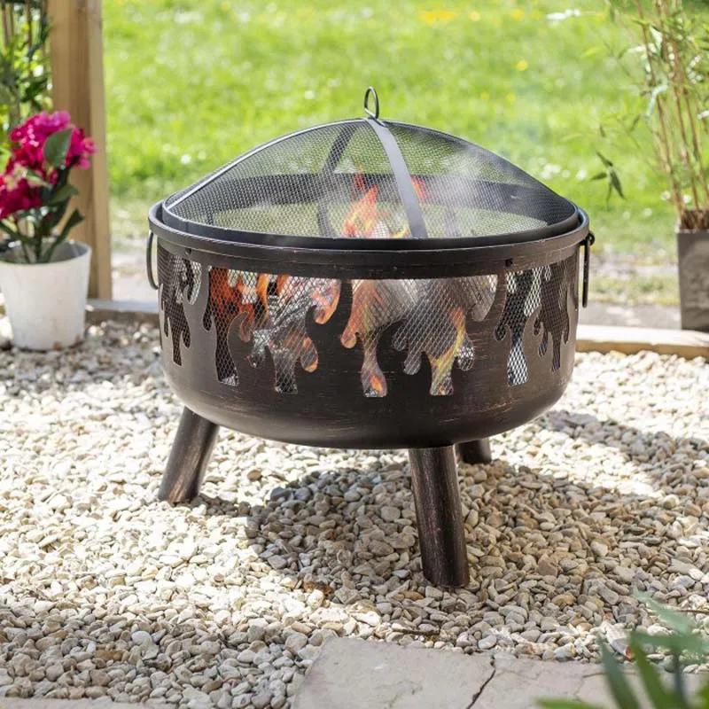 Laser Cut Custom  Decorative Modern Design Outdoor Warming  Fire Sphere Corten Steel Fire Pit