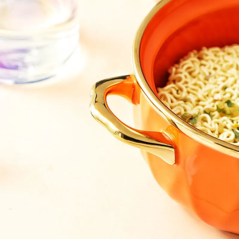 High Quality Porcelain Colorful Gold Rim Plating Ceramic Buffet Bowl Pot Tureens Cooking Soup Pot With Glass Lid
