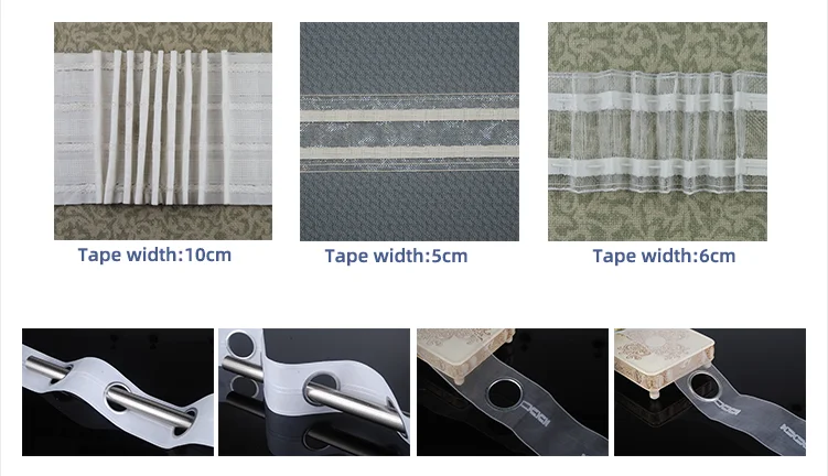 Home decorative Drapery Accessories Transparent Nylon Pocket Heading Accessories Curtain Tape