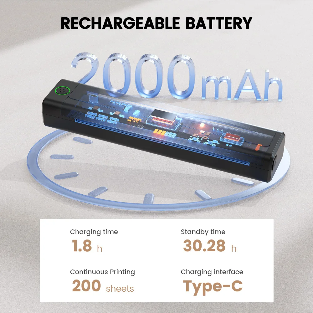 NEWYES ポータブルサーマルプリンター ミニA4対応 携帯電話接続 新入荷