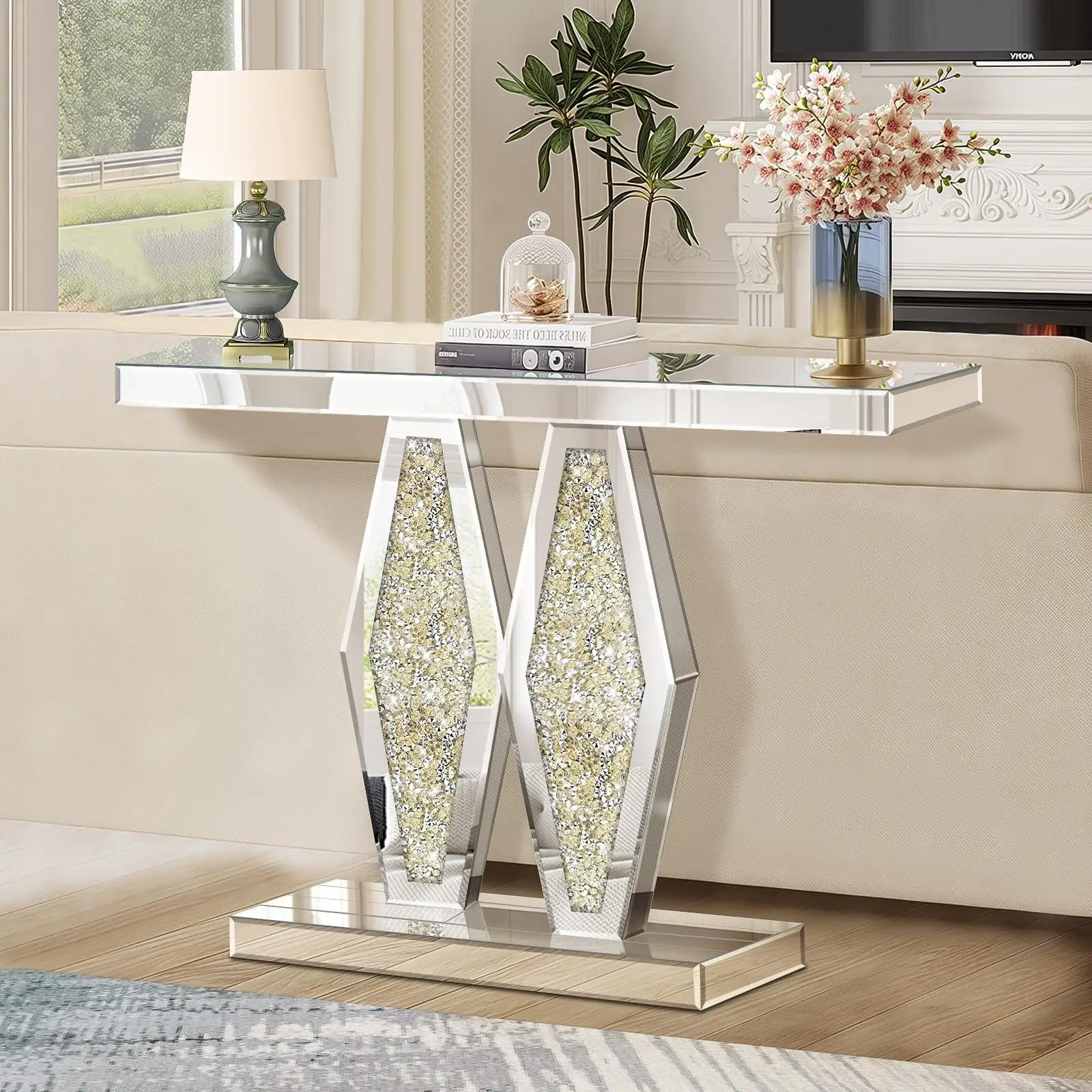Elvarenae Lucienne Mirrored Console Table — product detail