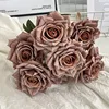 upgraded version-7-head embossed cappuccino bouquet-dark brown