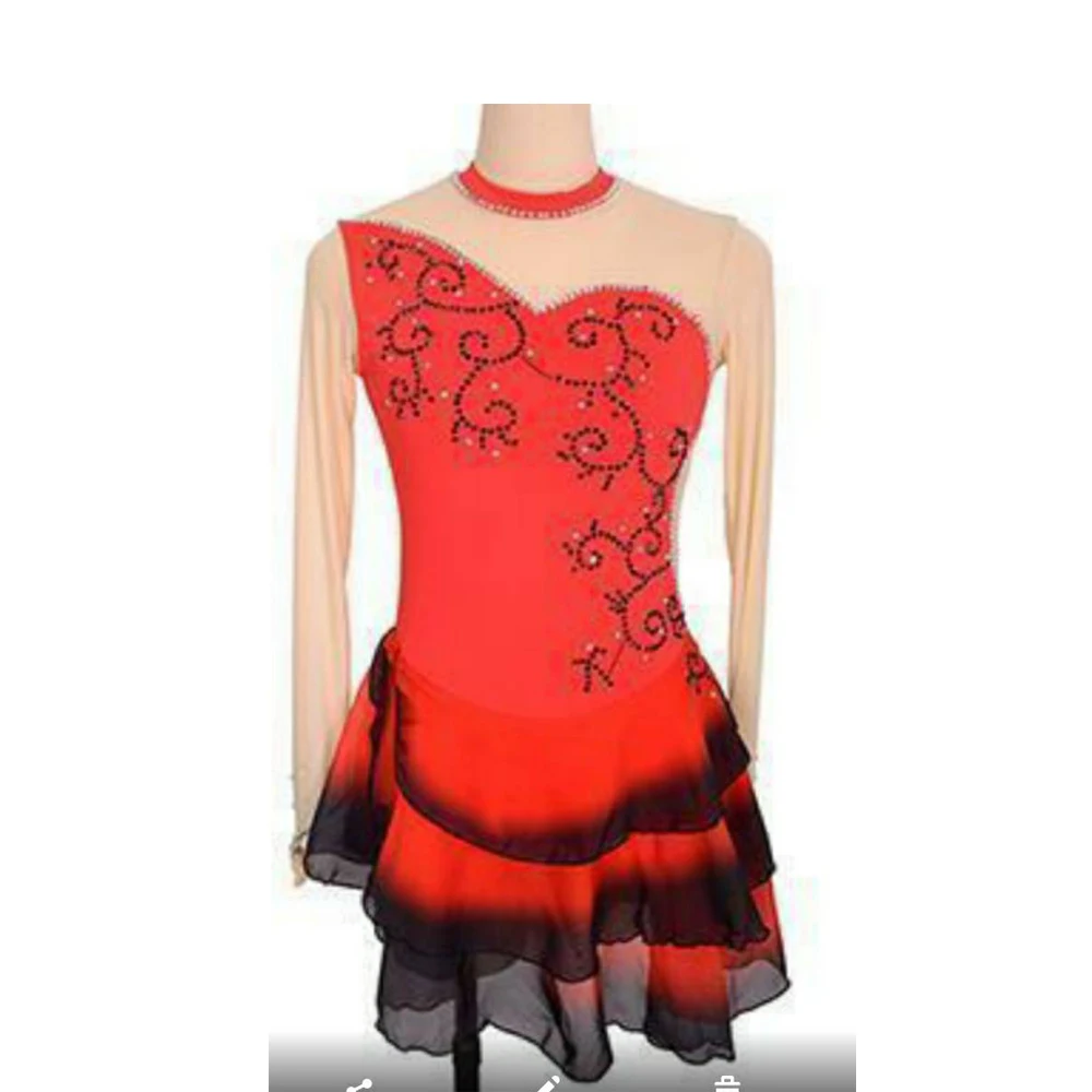 open lace back dress Figure Skating Dress #SD213 – Skating Spirit main image 1