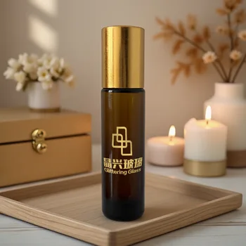 8ml Brown Transparent Glass Pump Sprayer Bottle with Reed Diffuser for Essential Oils