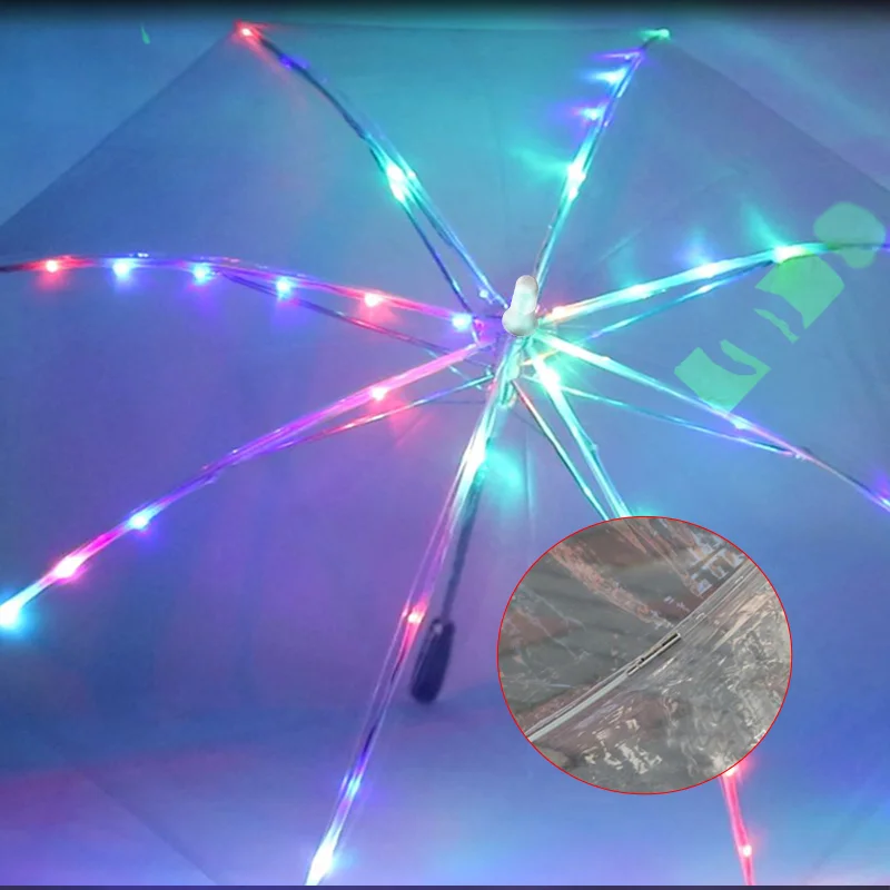 High Quality Colorful Luminous Umbrella Led Lighting Bubble Dome  Oversized Transparent Custom clear Umbrella