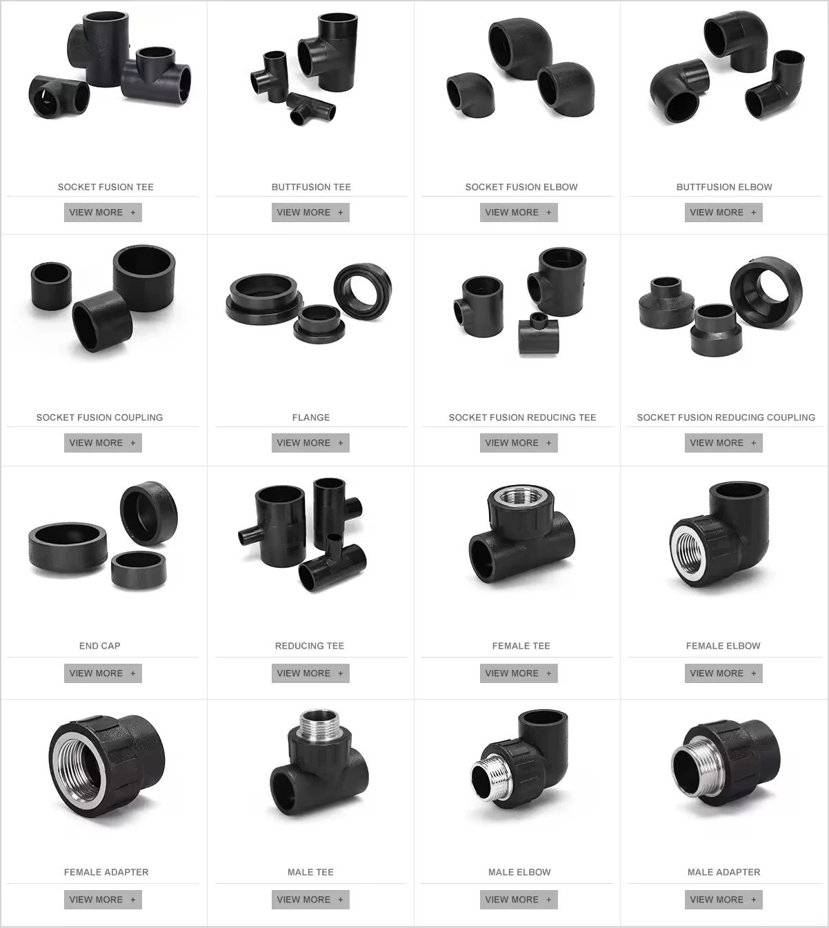 Factory Direct High Quality HDPE Compression Joints Cross Joints Fitting Four Way Electrofusion Pipe Fitting Drainage Fittings