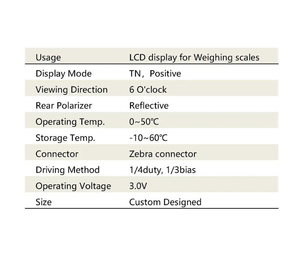 4 digit 7 segment liquid display electronic scale TN LCD panel glass 3V zebra  number lcd seven segment