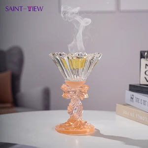 Bowknot Crystal Incense Burner Aroma Diffuser Home Fragrance Crystal Glass Crafts Decor