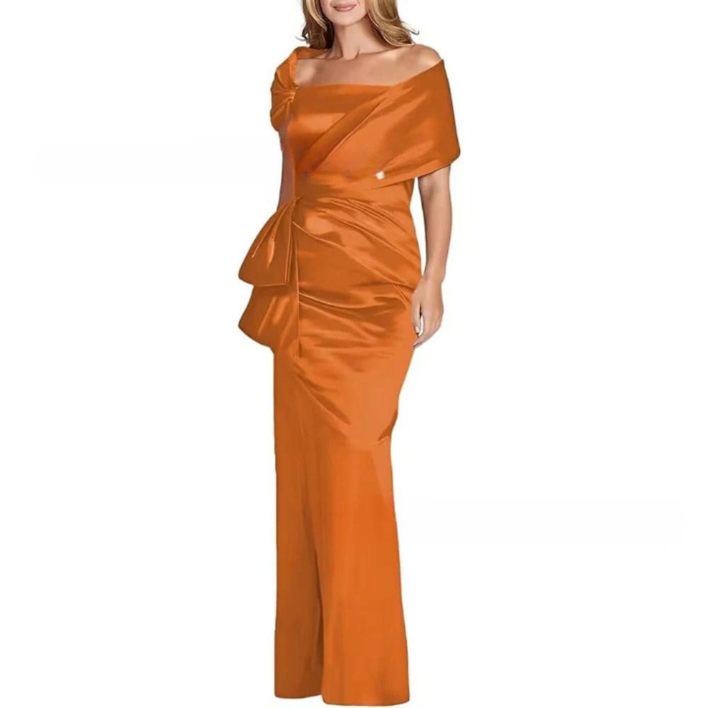 Sophisticated Modern Flowy Lace Fashion Gown Floor Length Wedding Guest Reception Luxury Wear Mother Bride Dress