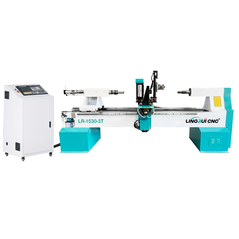 Cheap Price CNC Wood Lathe Machine LR-1530-3T Wooden Furniture Desk Table Chair Legs Sofa Feet Processing Lathe