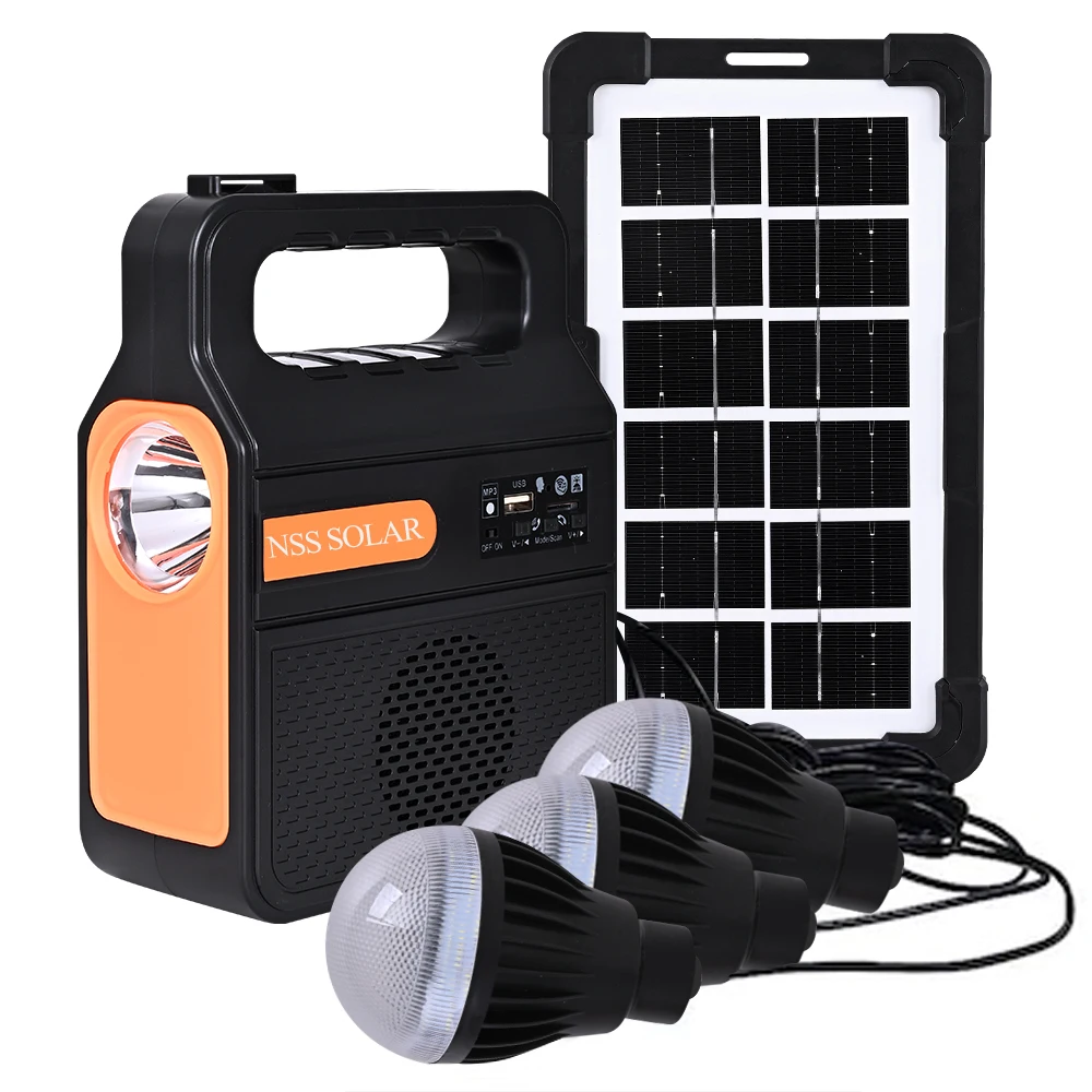 Solar power station generator lighting system kit solar home lighting