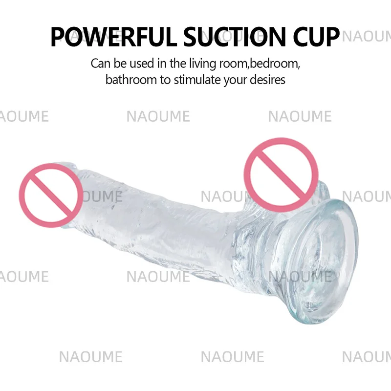 Transparency Realistic Dildo 8.1 Inch Big Dildo Female Masturbation Sex Toys G Spot Clitoral Stimulator Penis Sex Toys for Women