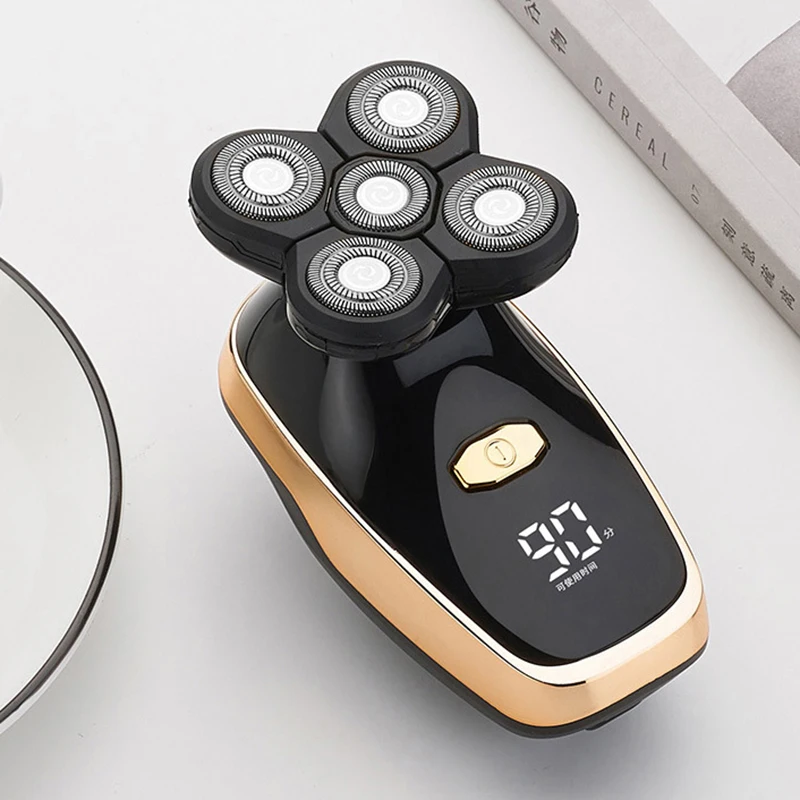 Rechargeable Five-Blade Waterproof Beard Trimmer Electric Shaver for Men with USB Power Source for Face Household RV Hotel Use details