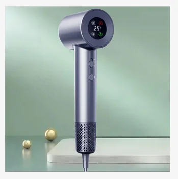 Professional 1600W LCD Hair Dryer Ionic High-Speed Portable Blow Dryer for Household Salon Use Strong Fast Drying Hotels Plastic