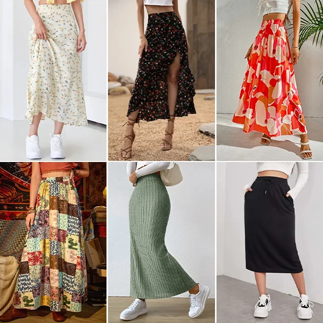 Vintage Printed Chiffon Skirt | same ANTHEM. Boho Streetwear for Lovers main image 0