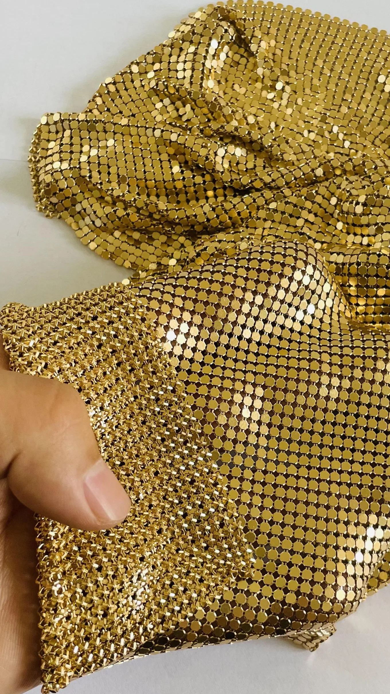 Reflective Cheap Gold Sequin Mesh Fabric Metallic Cloth Shoes Bag Dress ...