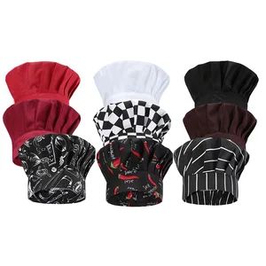 2022 Factory Provide Cheap Chef Hat Cap Adult Polyester Cotton Adjustable Chef Cap