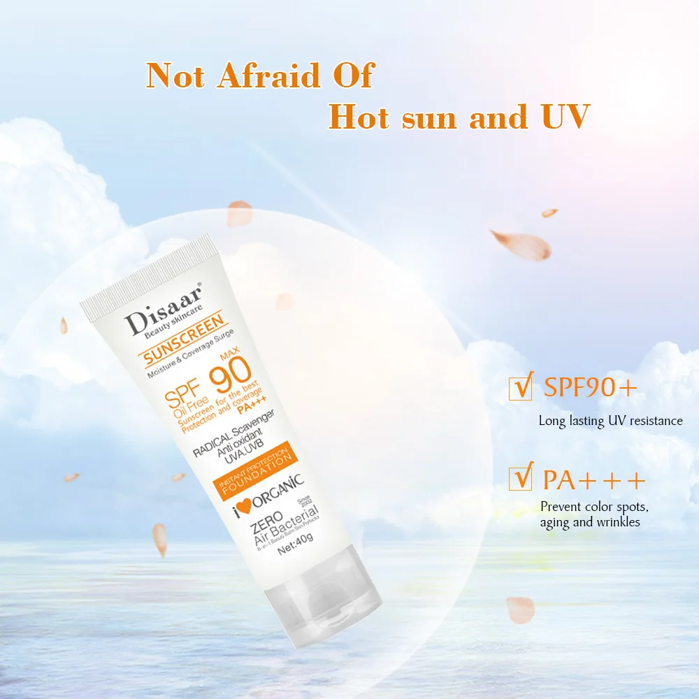 Disaar Солнцезащитный увлажняющий УФ-фильтр для кожи 40 г оптом тюрбан Солнцезащитный крем косметические средства для ухода за кожей