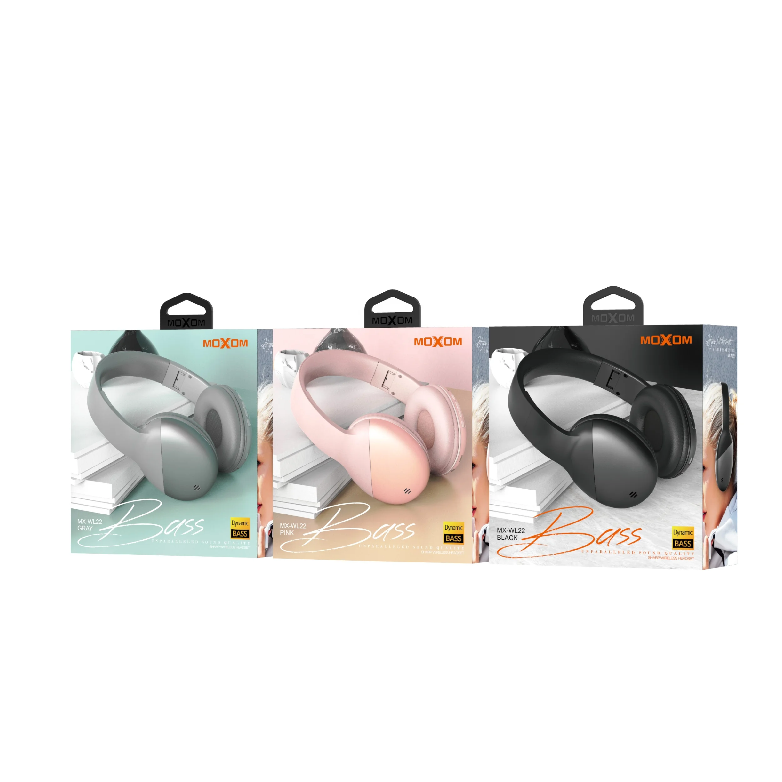 MOXOM Foldable Wireless Headset Bass Stereo Earphones