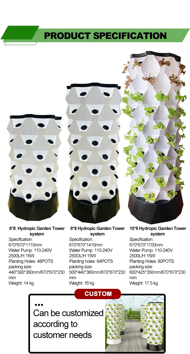 Hydroponic Greenhouse Indoor Plant Vertical Tower For Vegetable Growing ...