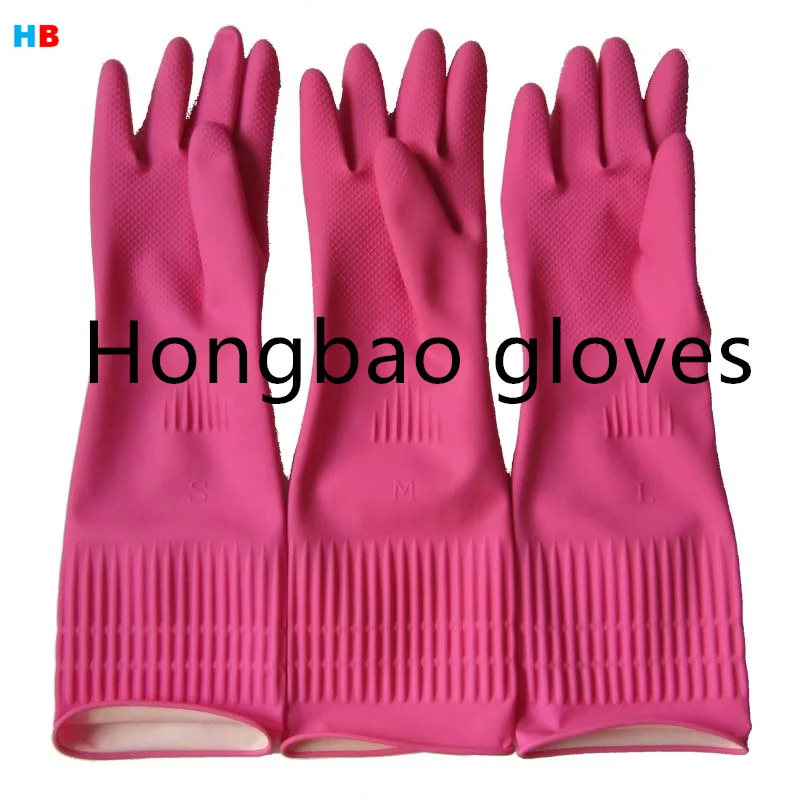 Scrub Buddies Long-Cuff Large Reusable Pink Latex Gloves