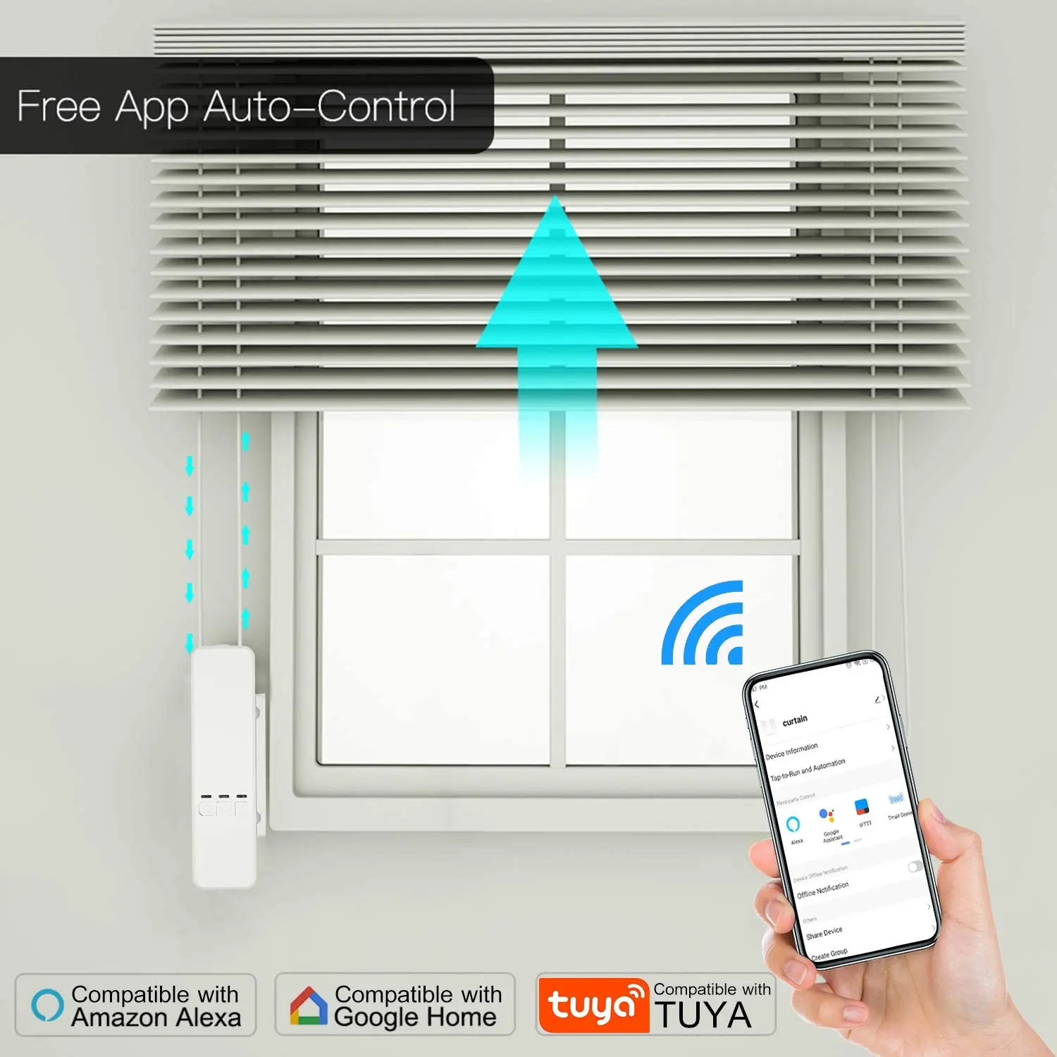 Smart Wi-Fi Roller Blinds Motor By Bohekeji – Work With Alexa & Tuya App – Motorized Shutter Control