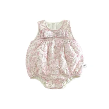 Baby Girl's Autumn and Winter Velvet Baby Dresses Fashion Versatile Newborn Baby's Romper Warm Wrap Sweet Bodysuit