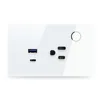 เต้ารับไฟฟ้า Tuya WiFi แบบ US พร้อมพอร์ต USB - แผงกระจก