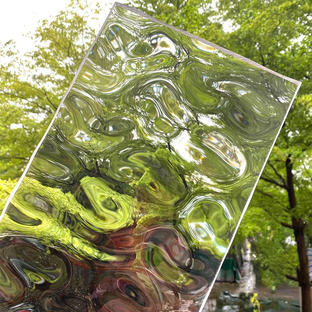Customized Clear Water Wave Textured Acrylic Sheet Luxury Pop Texture Panel for Living Room Wall