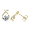 Moissanite 0.5ct*2pcs+GRA Certificate-Gold