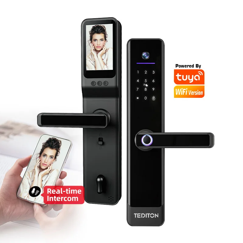Fechadora Digital Intelligent Door Lock Fechaduras Biometricas Residencial Fechadura Eletronic Tuya Smart Door Lock