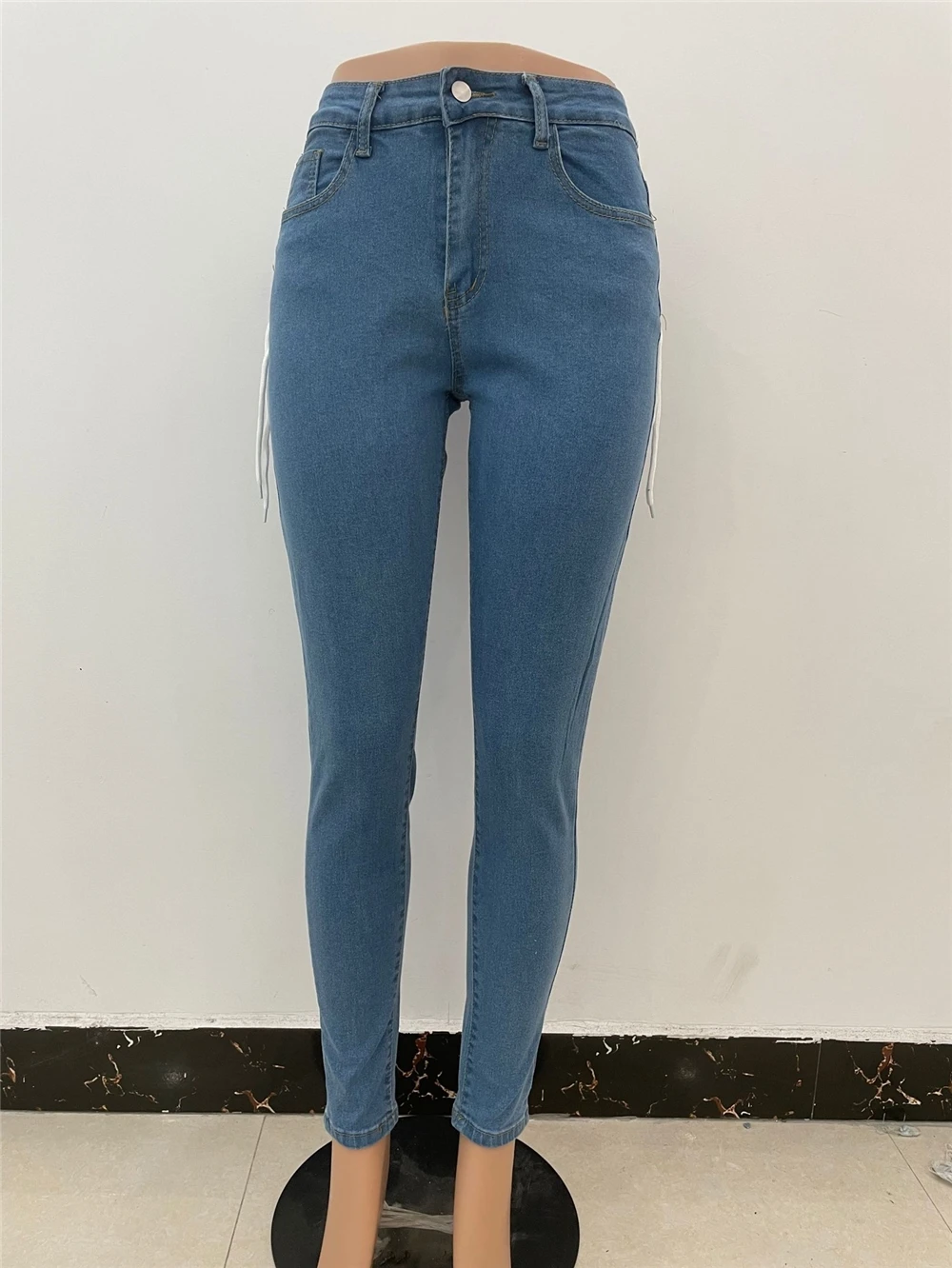 Drop Shipping Hot Selling New Fashion Streetwear Sexy Pants Blue Skinny  Lace Up Jeans Slim Denim Ripped Jeans For Women 2022| Alibaba.com