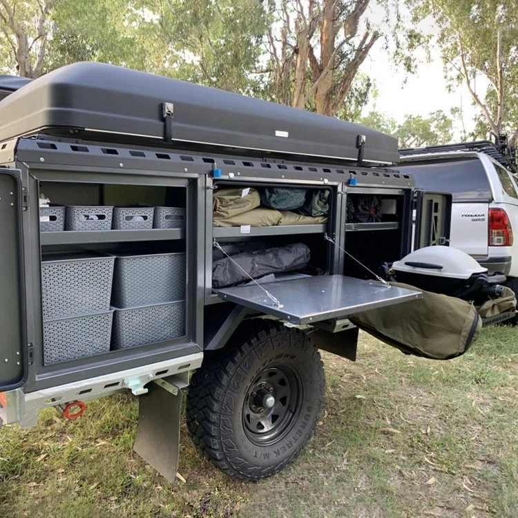 Lightweight Off Grid Slide Out Camper Trailers 4x4 Jeep Overland Expedition Trailer