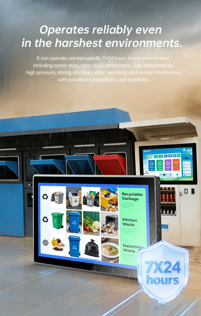 Custom 21.5" Industrial Panel PC with Capacitive Touchscreen Android OS RK3288/RK3399 Front Panel Waterproof All-in-One Computer