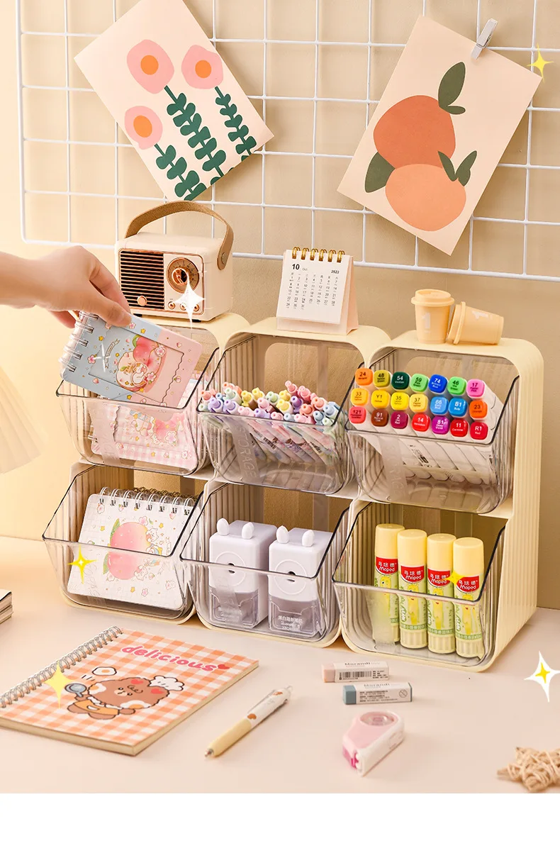 Desk office drawer stationery storage box Tea bag coffee milk tea storage bathroom can be wall hanging organizer box details