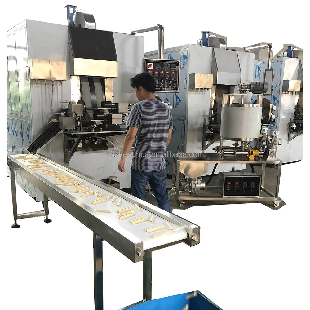 Long Service Latest Design Full Automatic Wafer Stick Production Line Egg Roll Making Machine