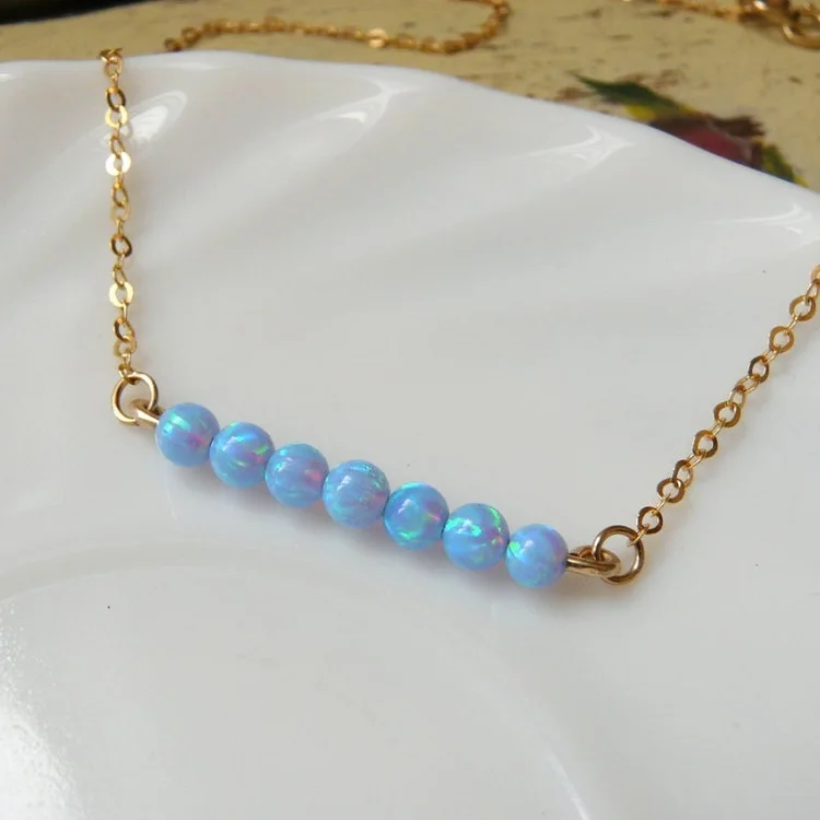 Sterling Silver Blue Opal Bead Gemstone 