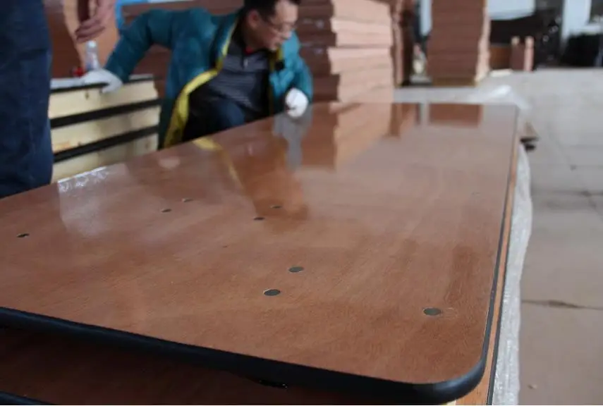 Modern Square Wooden Panel Folding Dining Table Indoor Outdoor Portable Banquet Table factory