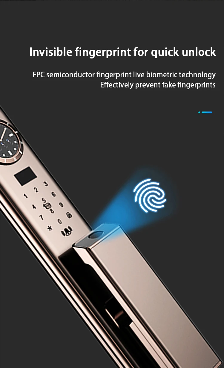 Fashionable and affordable price facial recognition smart door lock