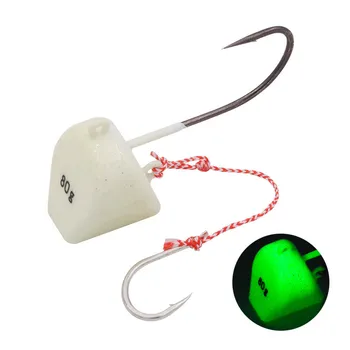 Cross-border Wholesale Glow Sinking Long Cast Double Hook Jig Head with Shrimp Lock, Saltwater Fishing Tackle for Red Sea Bream – Metal Jig – view 5