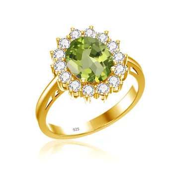 designer style sterling silver 925 jewellery femme peridot rings 12 zodiac birthstone charms wedding party women gold ring