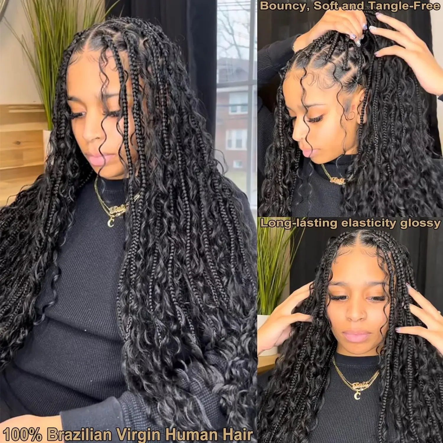 Diepe Watergolf Maagdelijke Bulk Menselijk Haar Voor Vlechten Onbewerkte Extensions Braziliaans Remy Haar_voghion.com