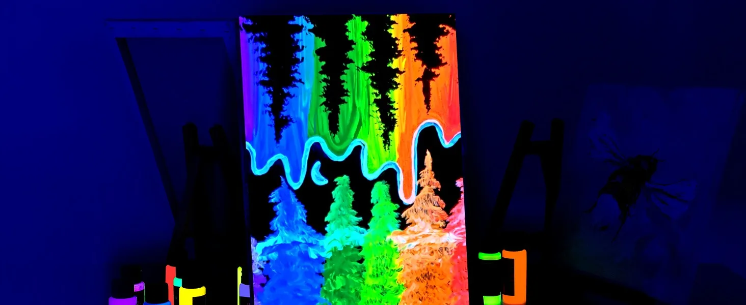 Glow in the Dark Paint 60ml/2oz Neon Colors Glow Acrylic Paints Waterproof Blacklight  Paint for Outdoor Rock,Wood,Craft| Alibaba.com, image size:1464x600