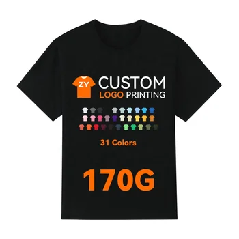 ZYtshirt 170g Wholesale soft cotton blanks tees for custom high-quality plain tshirt with logo printing & customised label