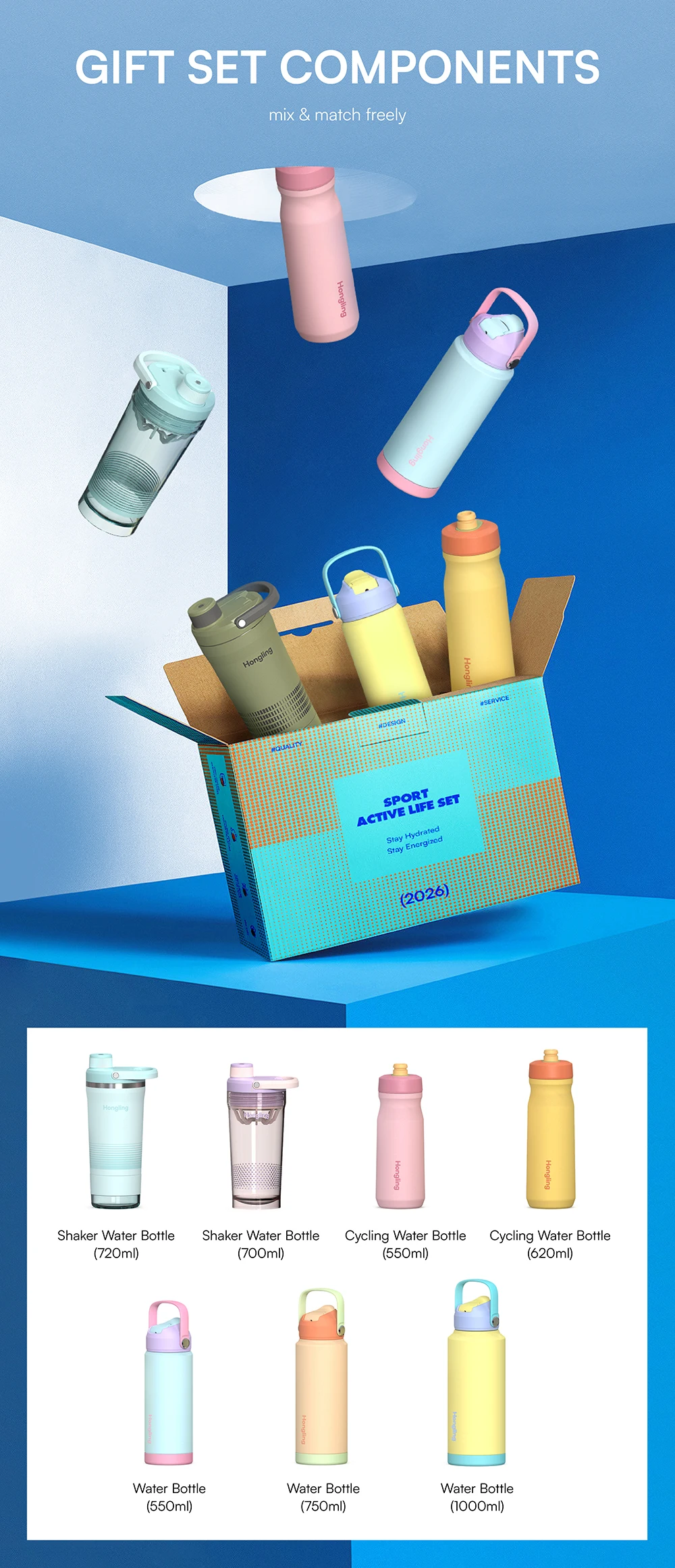 KOLINK Sports Bottles Detailed Dimensions
