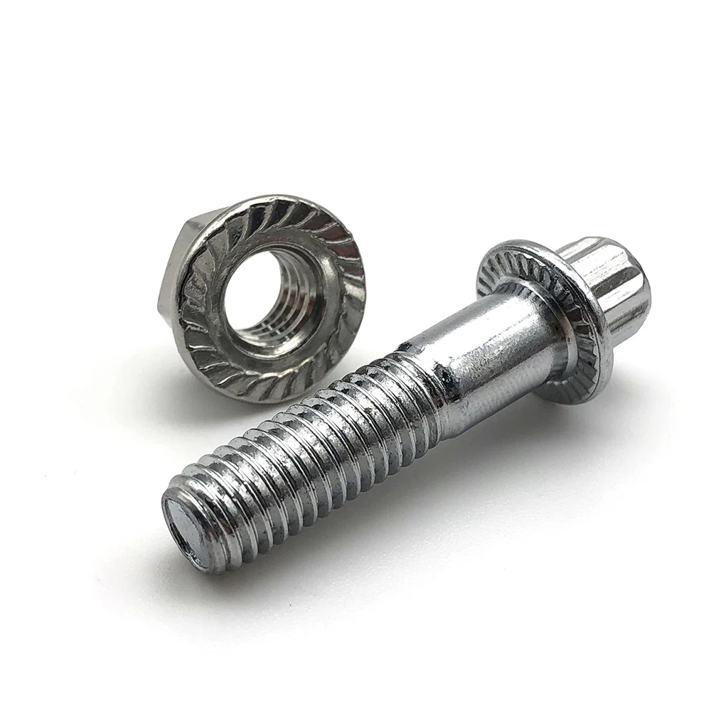 Flange Bolt Gr5 Titanium Hex Flange Nut 8Mm M4 M6 M7 M7X32 Titanium Bolt M8 12 Point Flange Bolt and Nut