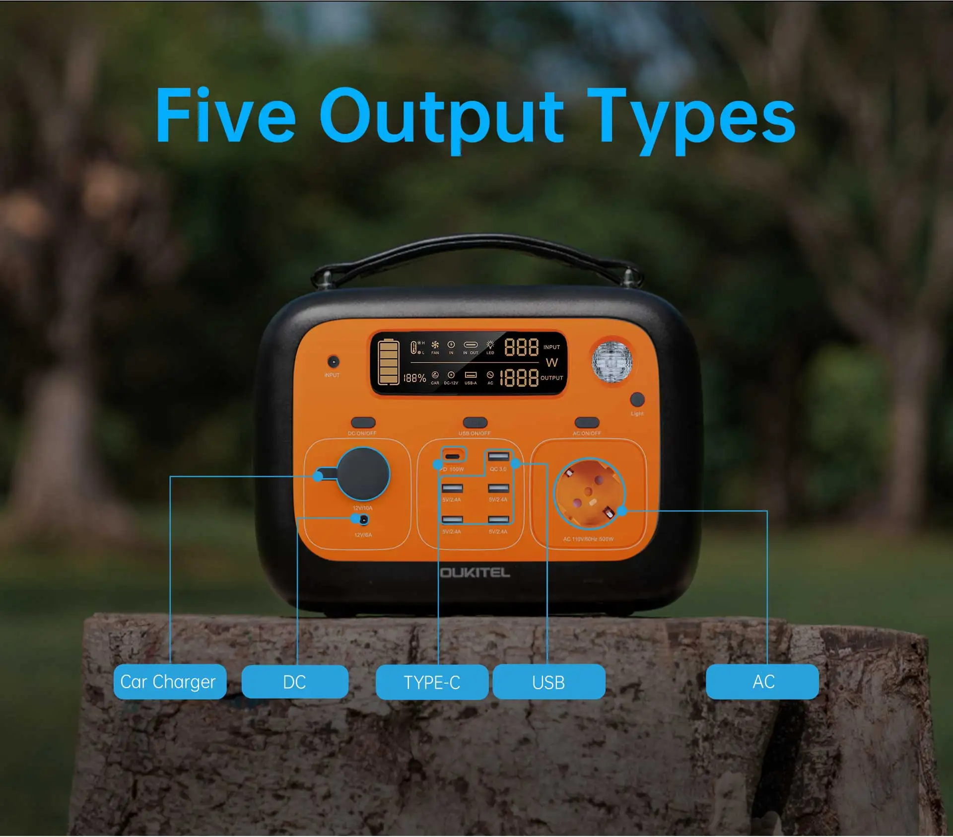 Generador Solar 500w Portable Power Supply Station Eu Plug Portable