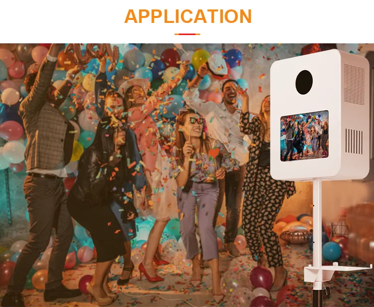 NESON Photo Booth Machine, Selfie Photobooth W/RGB Light & Remote Photo Booth Stand