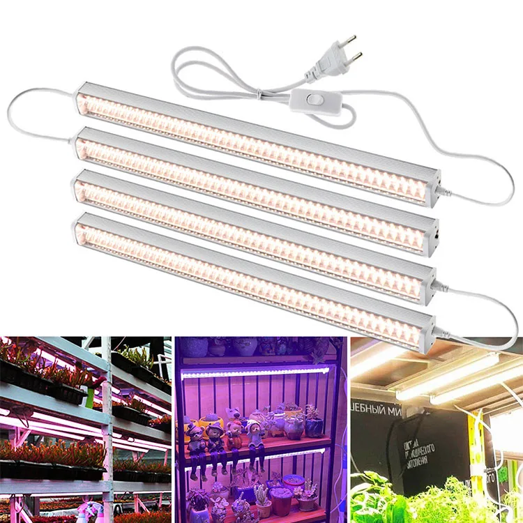 T12 Full Spectrum LED Grow Tube Light 4000K IP65 Waterproof Bar Phyto Lamp Timer for Greenhouse Plants Veg Flowers