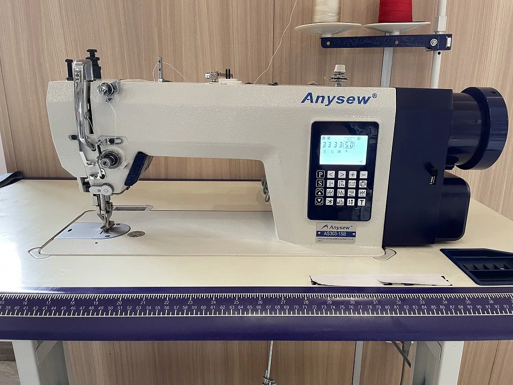 AS303-1SB Computerized bottom feed walking foot lockstitch sewing machine with step motor factory